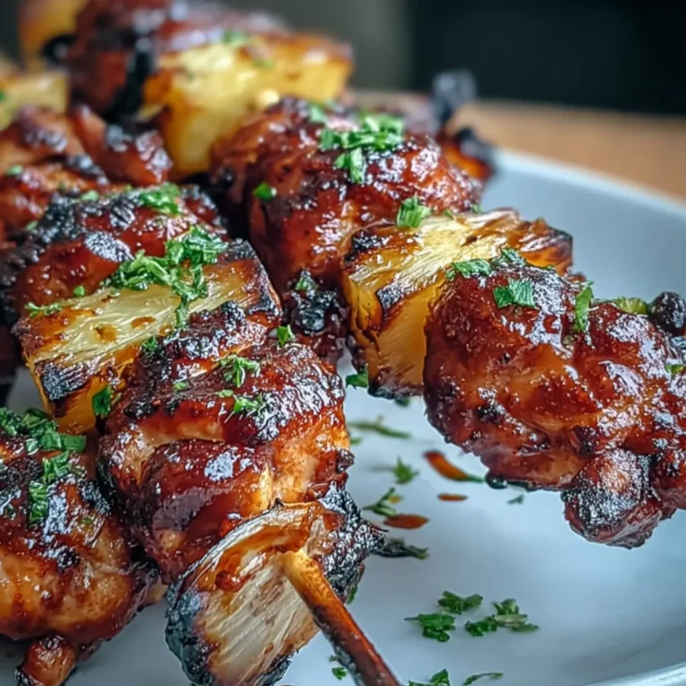 BBQ Huhn Ananas Spieße