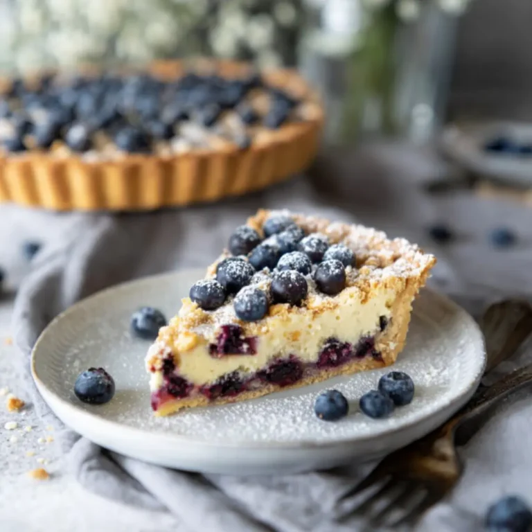 Blaubeer Tarte mit Vanille Schmand und Streuseln
