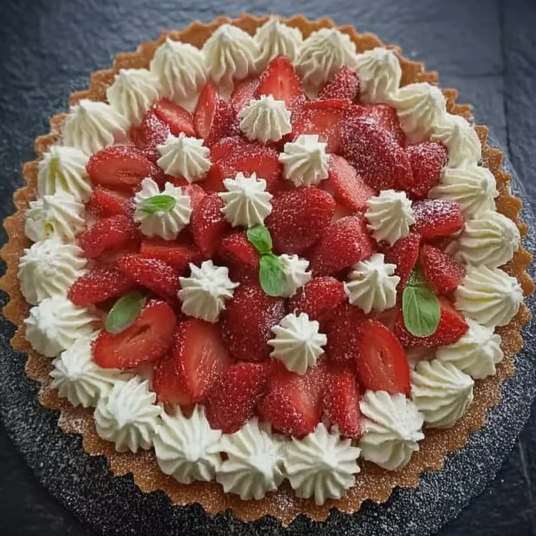 Erdbeer Rhabarber Basilikum Tarte