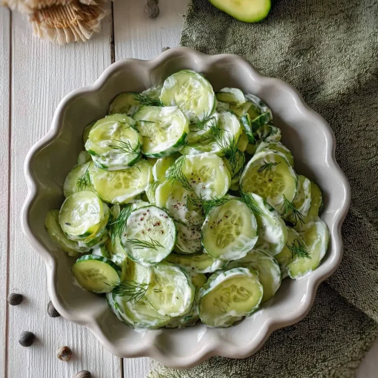 Gurkensalat mit Schmand und Dill