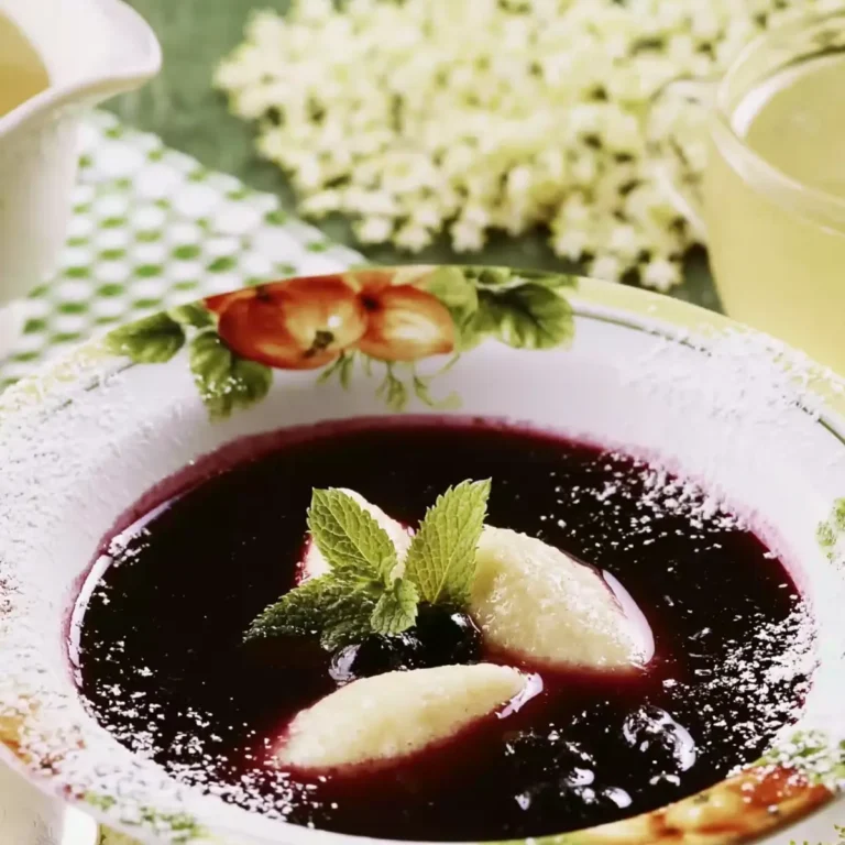 Holunderbeerensuppe mit Nockerl