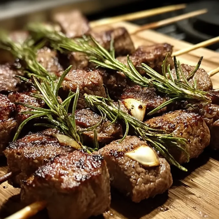 Knoblauch Rosmarin Rindfleisch Spieße für Genießer