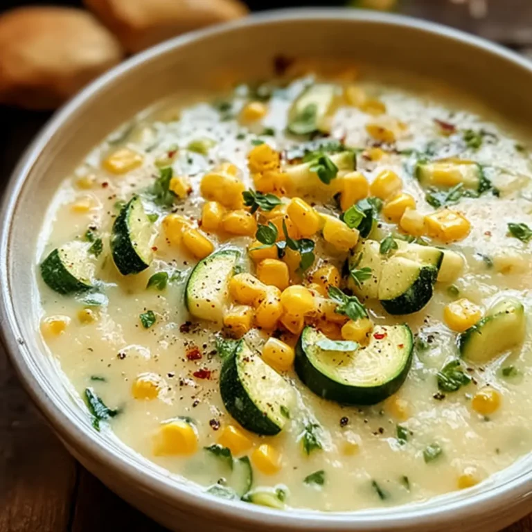 Maissuppe mit Zucchini
