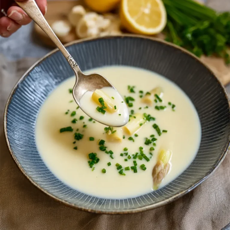 Spargelcremesuppe aus Spargel und Schalen
