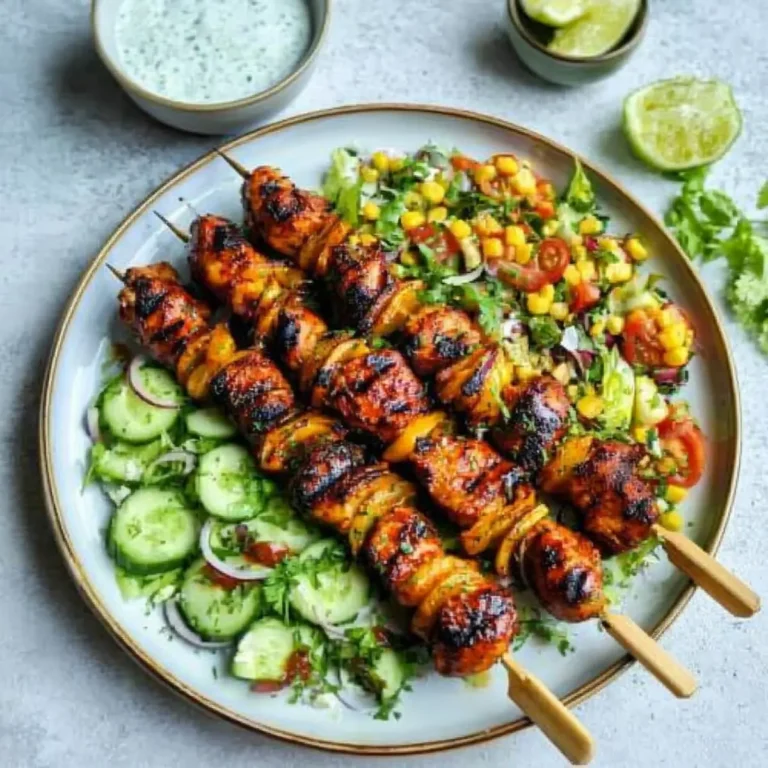 BBQ Hähnchenspieß Salat