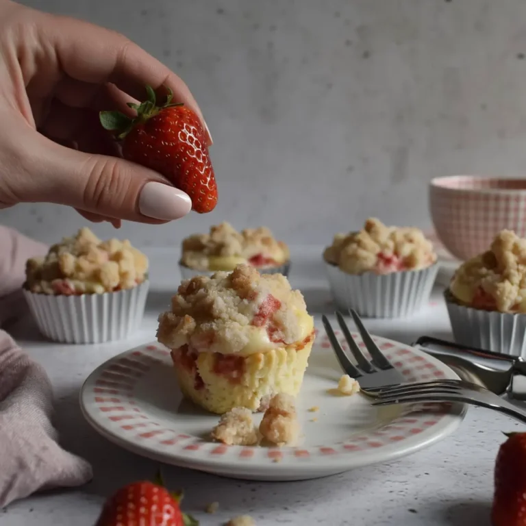 Erdbeer Cheesecake Muffins mit Streuseln