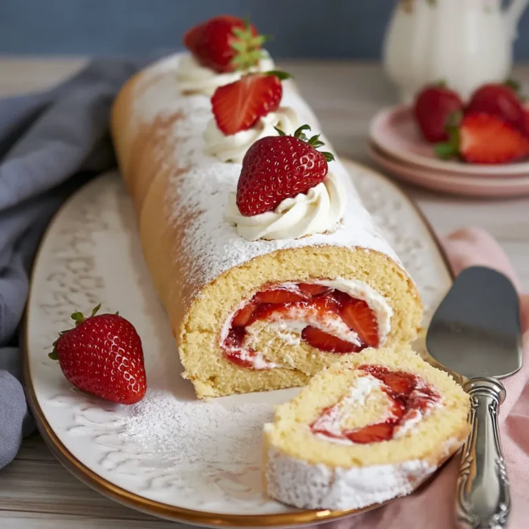 Erdbeeren Kuchenrolle