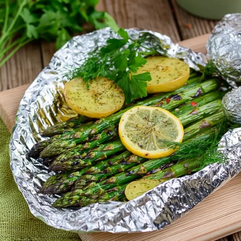 Grüner Spargel gegrillt oder aus dem Backofen