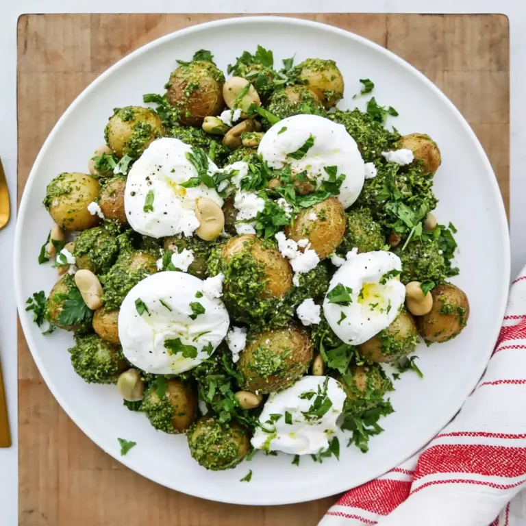 Kartoffelsalat mit Pesto und Burrata