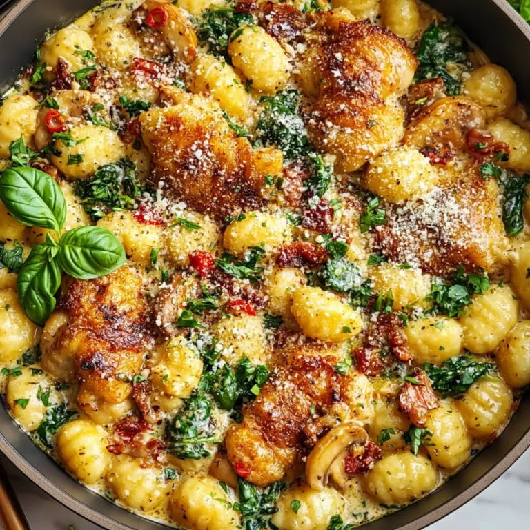 Knoblauch Hähnchen Gnocchi aus der Pfanne