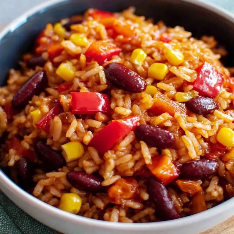 One Pot Reis mit Paprika, Bohnen und Mais