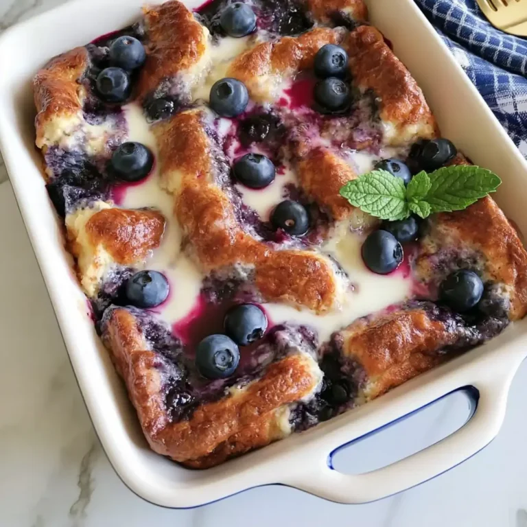 Overnight Blaubeer French Toast Auflauf
