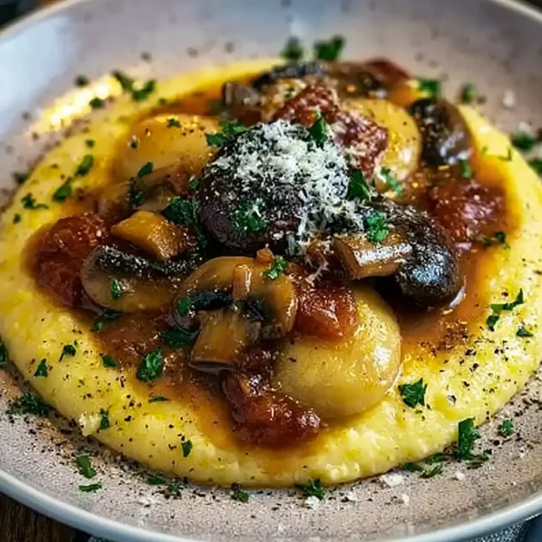 Pilzragout mit Parmesan Polenta