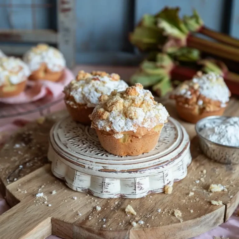 Rhabarber Muffins mit Vanillestreuseln