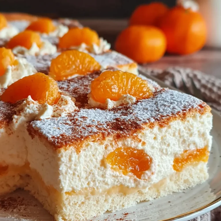 Schmandkuchen vom Blech mit Mandarinen