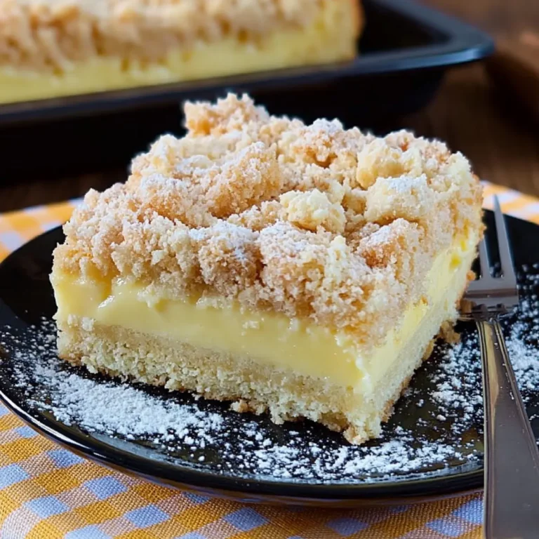 Streuselkuchen mit Pudding vom Blech