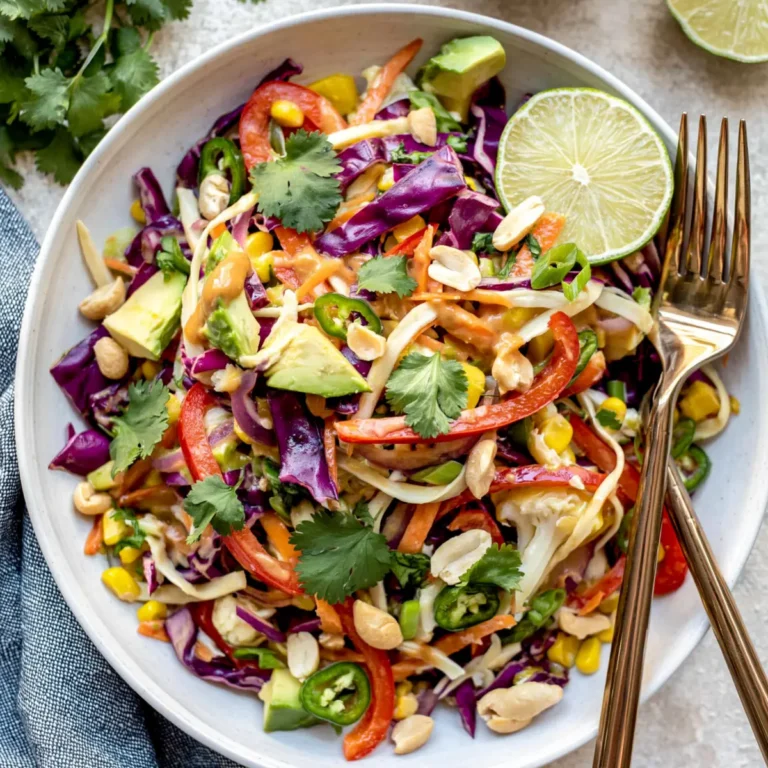 Thai Crunch Salat mit Erdnussdressing