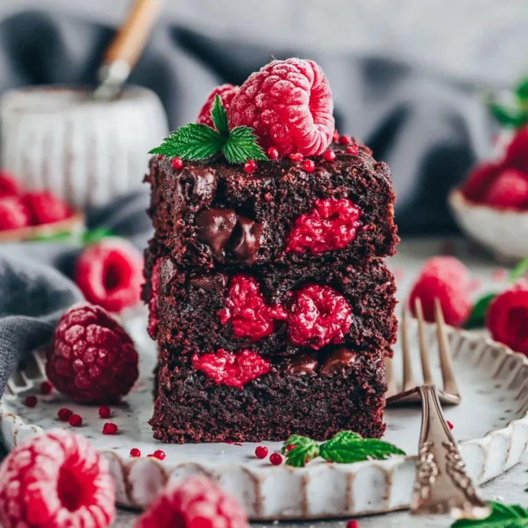 Vegane Himbeer Schoko Brownies