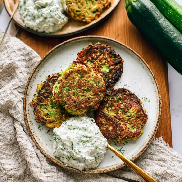 Vegane Zucchinipuffer mit Kräuterquark