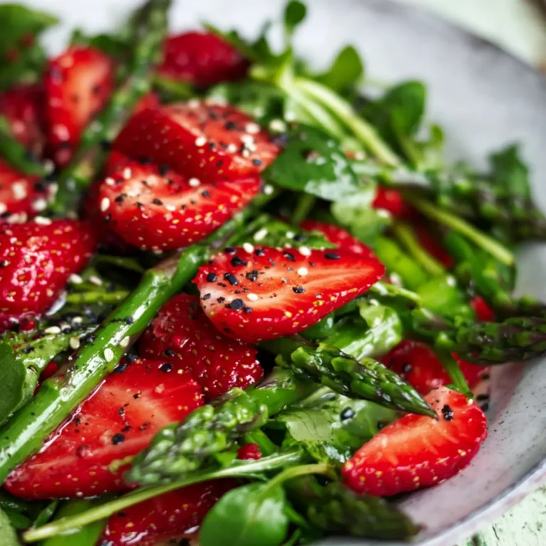 Veganer Spargel Erdbeere Salat