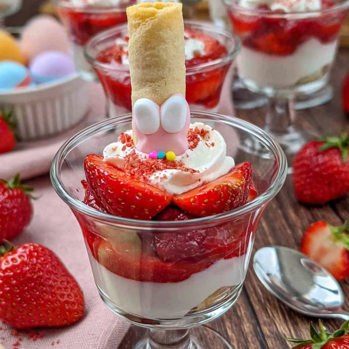 Erdbeer Osterdessert im Glas