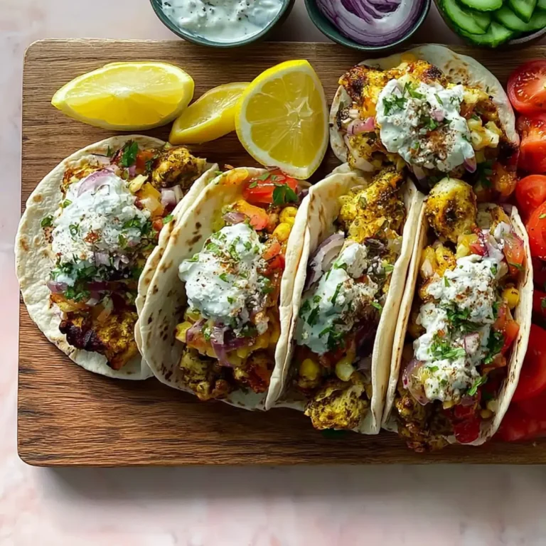 Gegrillte mediterrane Hähnchen Tacos