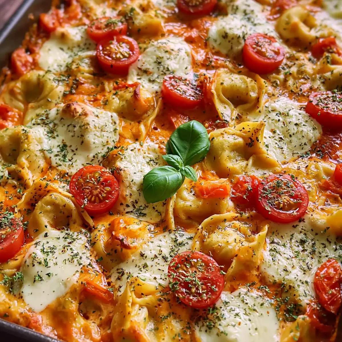 Tortellini Auflauf mit Tomaten & Mozzarella